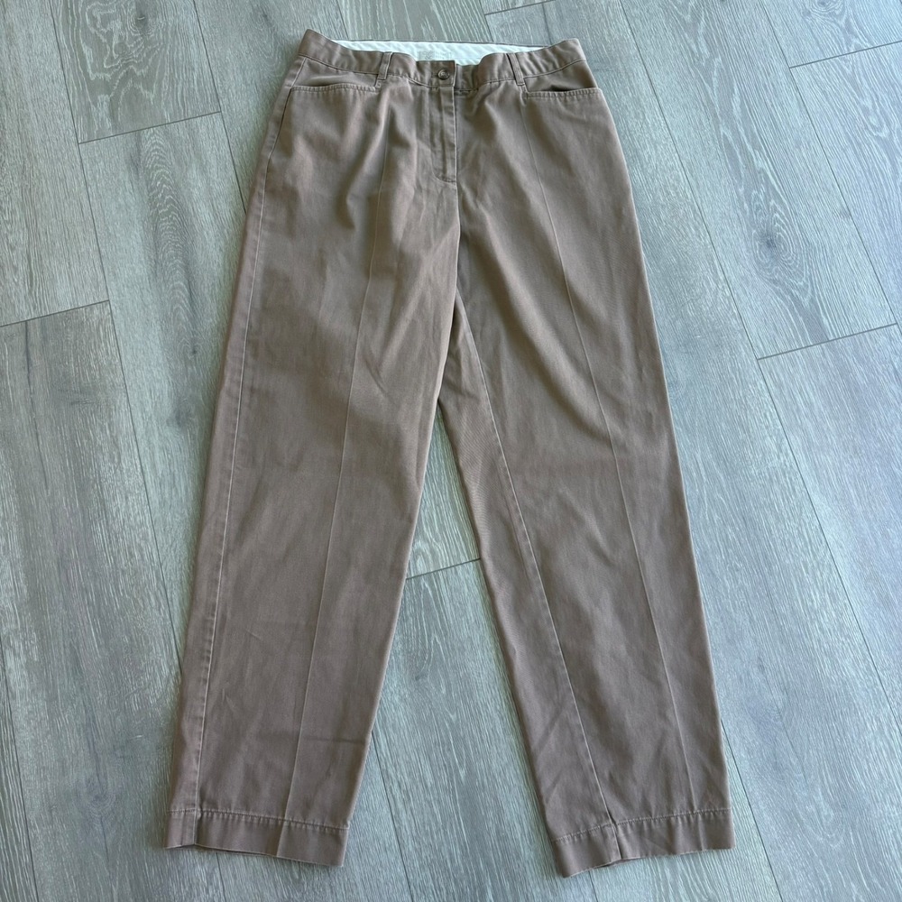 Christopher & Banks Womens Brown Mid Rise Wrinkle Free‎ Chino Pants Size 10